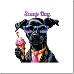 Black Lab Scoop Dog Posters and Art